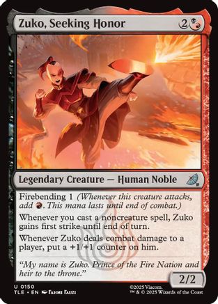 Zuko, Seeking Honor (TLE-150) - Avatar: The Last Airbender: Eternal-Legal Foil