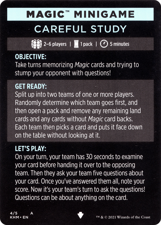 Careful Study (minigame) // Careful Study (cont'd) (MKHM-004) - Kaldheim Minigames