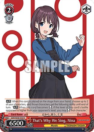 That's Why We Sing, Nina (GCR/SE48-E36 N) - Girls Band Cry Premium Booster