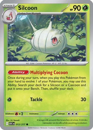 Silcoon 012  - Reverse Holofoil ME Ascended Heroes - Common