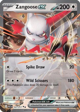 Zangoose ex 167  - Holofoil ME Ascended Heroes - Double Rare
