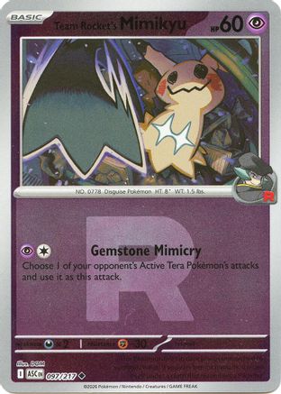 Team Rocket's Mimikyu 097/217  - Reverse Holofoil ME Ascended Heroes - Uncommon