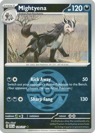 Mightyena 129/217  - Reverse Holofoil ME Ascended Heroes - Uncommon