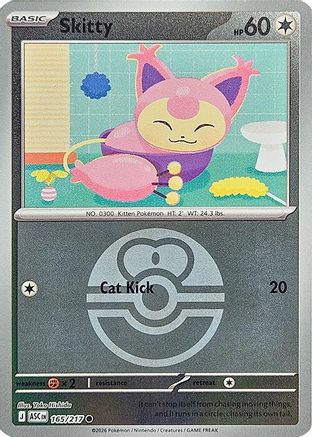 Skitty (Love Ball) 165  - Reverse Holofoil ME Ascended Heroes - Common