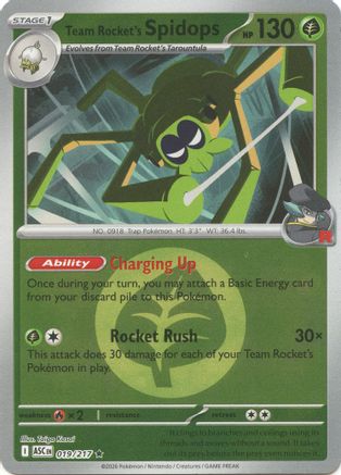 Team Rocket's Spidops (Energy Symbol Pattern) 019  - Reverse Holofoil ME Ascended Heroes - Rare