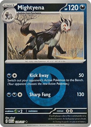 Mightyena 129/217  - Reverse Holofoil ME Ascended Heroes - Uncommon