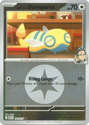 Larry's Dunsparce (Energy Symbol Pattern) 163  - Reverse Holofoil ME Ascended Heroes - Common