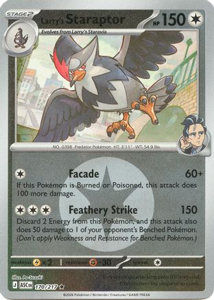 Larry's Staraptor 170/217  - Reverse Holofoil ME Ascended Heroes - Rare