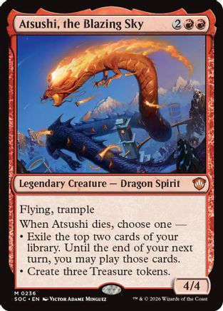 Atsushi, the Blazing Sky (SOC-236) - Commander: Secrets of Strixhaven