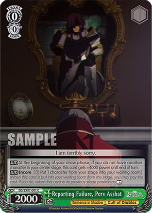 Reporting Failure, Perv Asshat (EIS/SX07-001) - The Eminence in Shadow