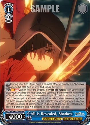 All is Revealed, Shadow (SR) (EIS/SX07-092S) - The Eminence in Shadow
