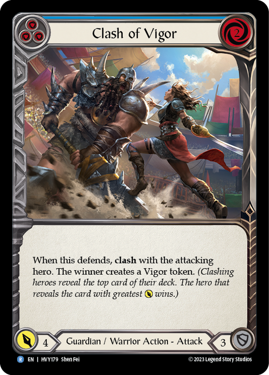 Clash of Vigor (Blue) [HVY179] (Heavy Hitters)  Rainbow Foil