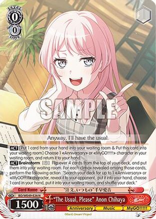 "The Usual, Please" Anon Chihaya (BD/WE49-E26) - BanG Dream! 10th Anniversary! Premium Booster