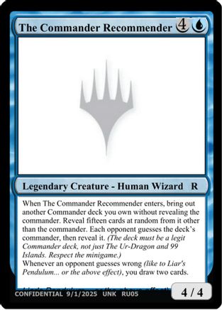 The Commander Recommender (UNK-) - Un-Known Event Playtest Cards