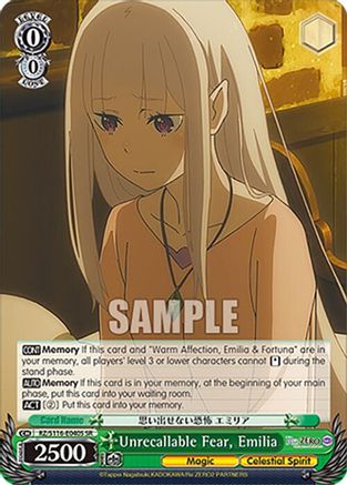 Unrecallable Fear, Emilia (SR) (RZ/S116-E040S) - Re:ZERO -Starting Life in Another World- Vol.3