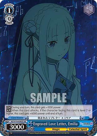 Engraved Love Letter, Emilia (SR) (RZ/S116-E092S) - Re:ZERO -Starting Life in Another World- Vol.3