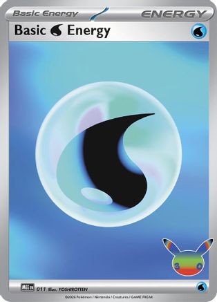 Basic Water Energy 011  - Holofoil MEE Mega Evolution Energies - Futuristic Rare