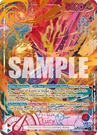Lucy (Flame-Flame Fruit Coliseum) (OP15-002) - One Piece Promotion Cards Foil