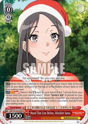 Heard That Line Before, Miniskirt Santa (SBY/W136-E049) - Rascal Does Not Dream of Santa Claus