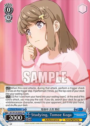 Studying, Tomoe Koga (SR) (SBY/W136-E090S) - Rascal Does Not Dream of Santa Claus