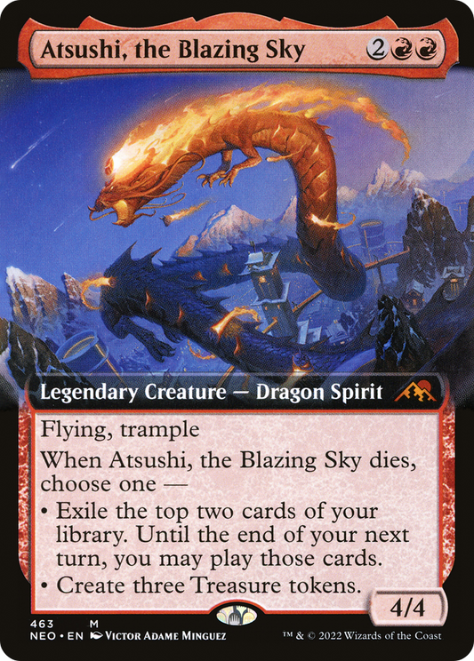 Atsushi, the Blazing Sky (Extended Art) [Kamigawa: Neon Dynasty]