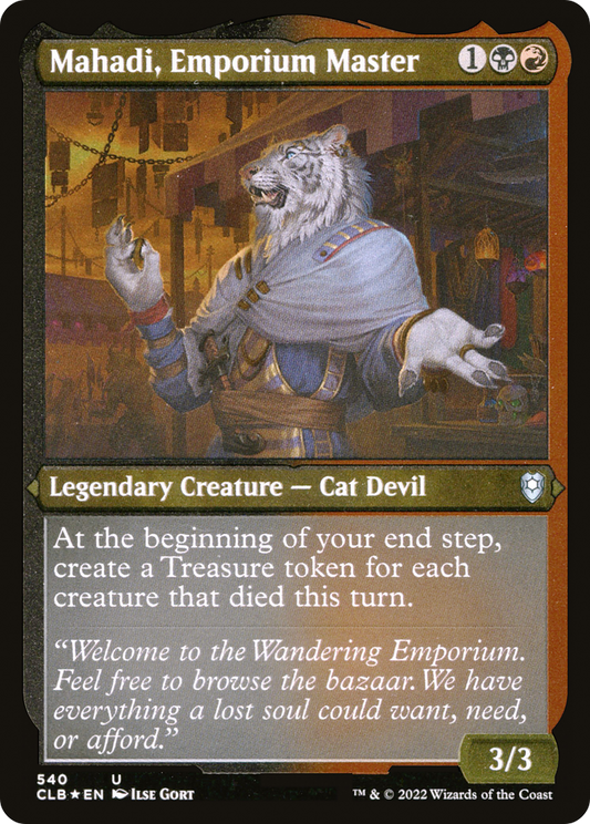 Mahadi, Emporium Master (CLB-540) - Commander Legends: Battle for Baldur's Gate Etched Foil