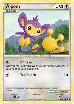 Aipom 055  - Reverse Holofoil Triumphant - Common