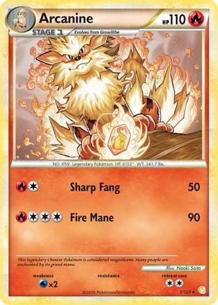 Arcanine  - Reverse Holofoil HeartGold SoulSilver - Holo Rare
