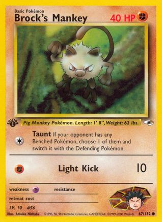 Brock's Mankey (67) 067  - Unlimited Gym Heroes - Common