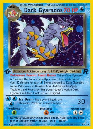Dark Gyarados (8) 008  - 1st Edition Holofoil Team Rocket - Holo Rare