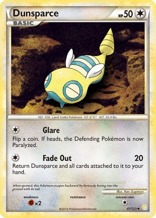 Dunsparce  - Reverse Holofoil HeartGold SoulSilver - Uncommon