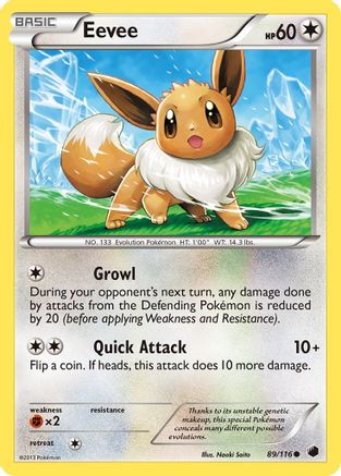 Eevee (89) 089  - Reverse Holofoil Plasma Freeze - Common