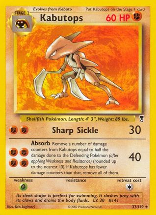 Kabutops  - Reverse Holofoil Legendary Collection - Rare