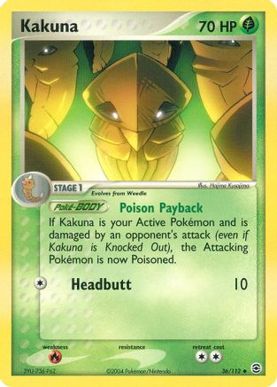 Kakuna  - Reverse Holofoil FireRed & LeafGreen - Uncommon