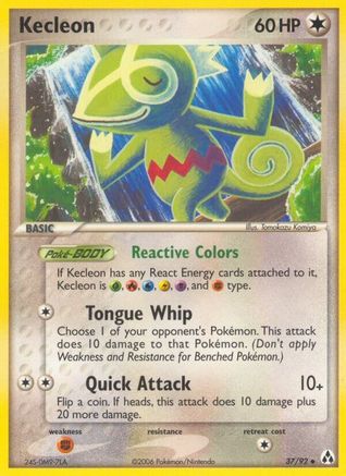 Kecleon 037/92  - Reverse Holofoil Legend Maker - Uncommon