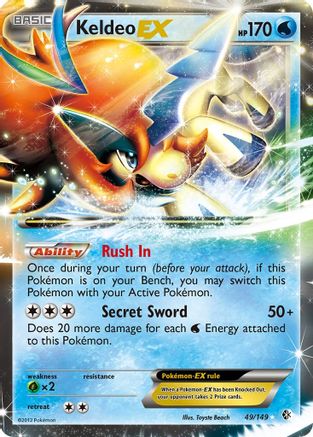 Keldeo EX 049  - Holofoil Boundaries Crossed - Ultra Rare