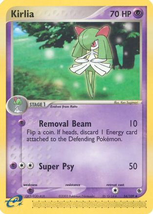 Kirlia - 34/109/109  - Reverse Holofoil Ruby and Sapphire - Uncommon