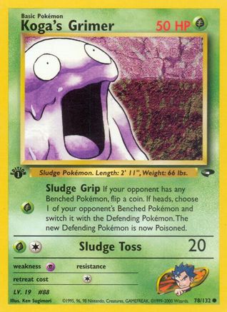 Koga's Grimer 078  - 1st Edition Gym Challenge - Common