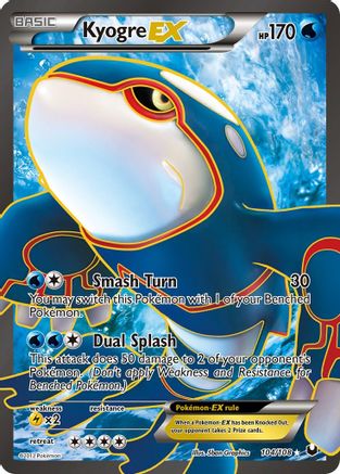Kyogre EX (104 Full Art)  - Holofoil Dark Explorers - Ultra Rare
