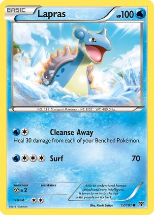 Lapras 017  - Reverse Holofoil Plasma Blast - Common