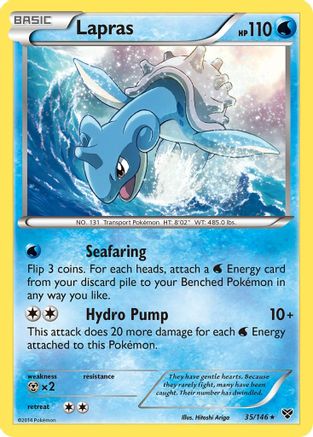 Lapras 035  - Holofoil XY Base Set - Holo Rare