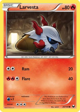 Larvesta (20)  - Reverse Holofoil Dark Explorers - Common