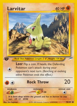 Larvitar 070  - 1st Edition Neo Destiny - Common