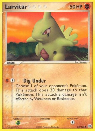 Larvitar  - Reverse Holofoil Emerald - Common