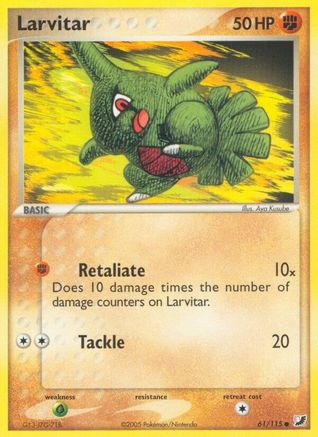 Larvitar 061  - Reverse Holofoil Unseen Forces - Common