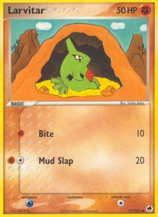 Larvitar 051/101  - Reverse Holofoil Dragon Frontiers - Common