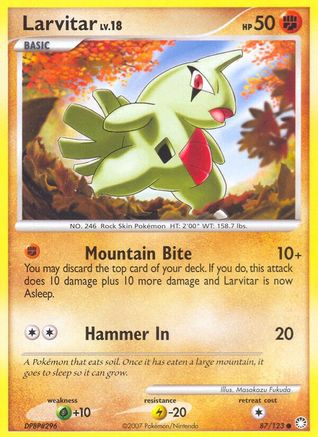 Larvitar  - Reverse Holofoil Mysterious Treasures - Common