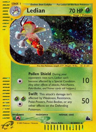 Ledian (H14)  - Holofoil Skyridge - Holo Rare