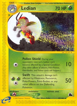 Ledian (15)  - Reverse Holofoil Skyridge - Rare