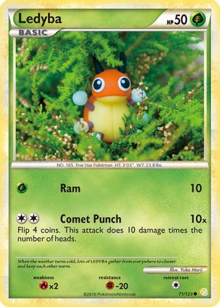 Ledyba 071  - Reverse Holofoil HeartGold SoulSilver - Common